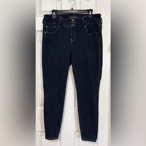 Torrid Premium Skinny Jeans 16 Short Dark Wash 3 Button Stretch Denim